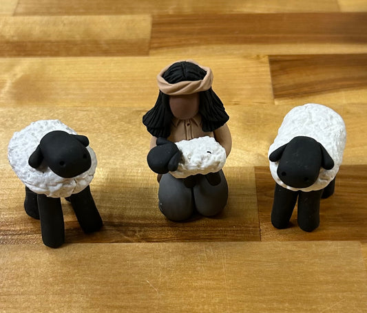 Shepherd & sheep/ JL
